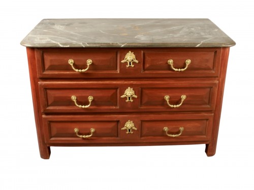 Commode Louis XIV  dessus faux marbre