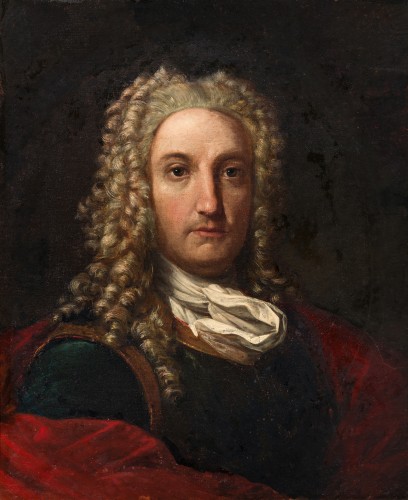 École italienne du XVIIe - Portrait d'homme avec perruque
