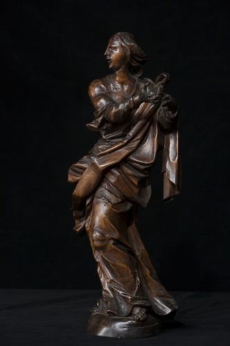 École du Nord de l'Europe du XVIIe siècle Figure féminine - Sculpture Style Louis XIII