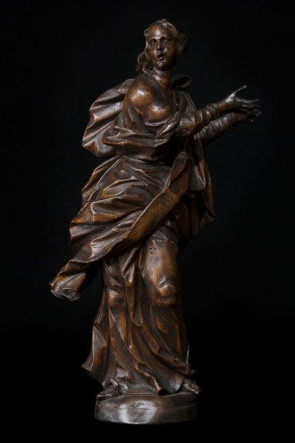 Sculpture Sculpture en Bois - École du Nord de l'Europe du XVIIe siècle Figure féminine