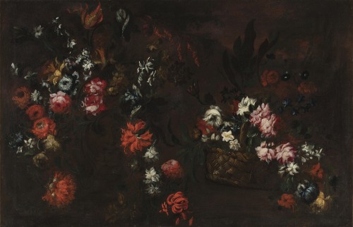 Elisabetta Marchioni ( fin XVIIe – début XVIIIe) - Nature morte aux fleurs - Tableaux et dessins Style Louis XIII