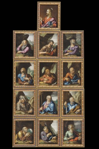 Tableaux et dessins Tableaux XVIe siècle - Série de treize cuivres représentant les apôtres et Jésus-Christ