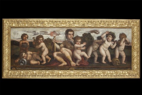 Scène allégorique avec angelots - Entourage de Francesco Brizio (1574-1623) - Tableaux et dessins Style Louis XIII