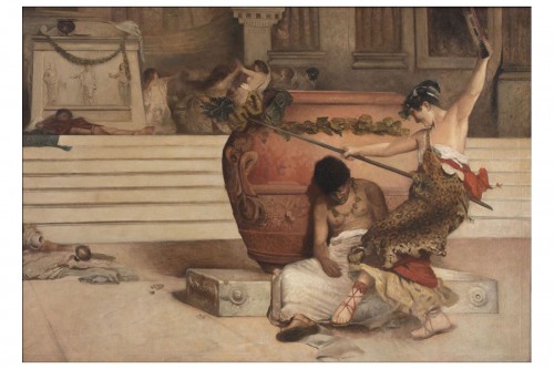 Au temple de Bacchus, Italie 19e siècle