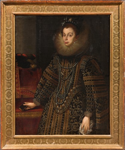 École du Nord de l'Europe du XVIe siècle - Portrait de dame à la collerette - Tableaux et dessins Style 