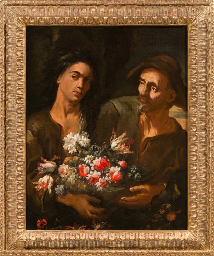 Antonio Mezzadri (actif à Bologne fin du XVIIe) - Couple de jardiniers