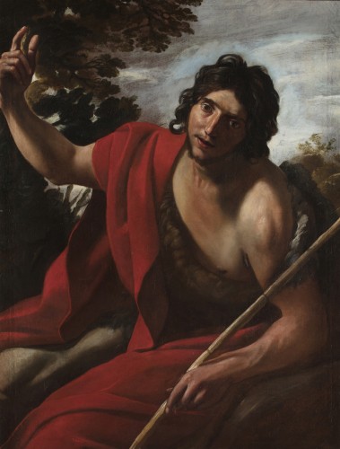 Giovanni Lanfranco (Parma 1582–Rome 1647) Saint Jean Baptiste - Tableaux et dessins Style Louis XIII