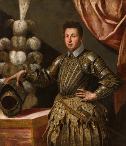 Felice Brusasorzi (1540-1605) - Portrait of a gentleman in armour - Paintings & Drawings Style Renaissance