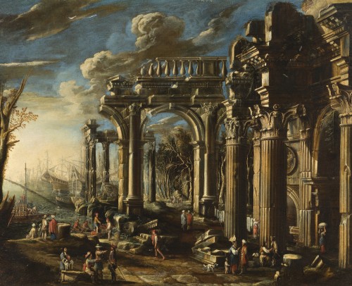 Michelangelo Cerquozzi and Alessandro Salucci - Architectural Capriccio - Paintings & Drawings Style Louis XIII