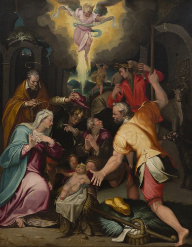 Adoration of the shepherds, Emilian school of the 16th century