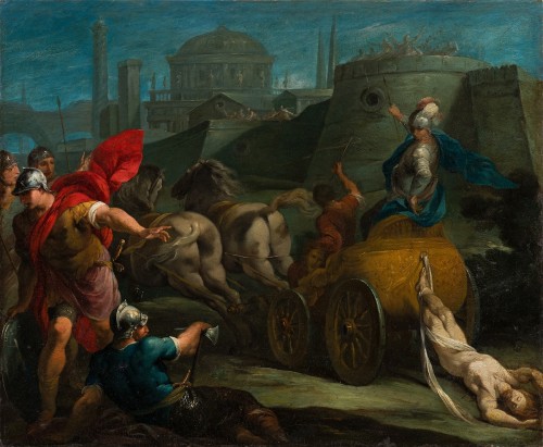Francesco Vellani ( Modena, 1689 - 1768) Achille traînant le corps d'Hectore