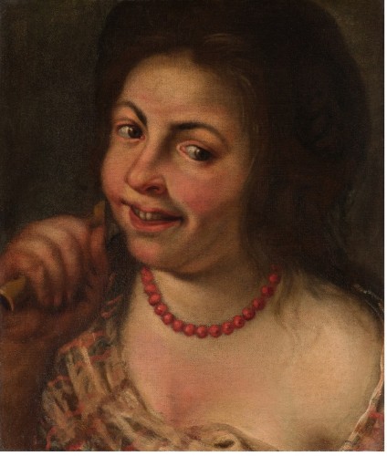 Francesco Cairo (milano, 1607 - 1665), Figure féminine avec collier de corail