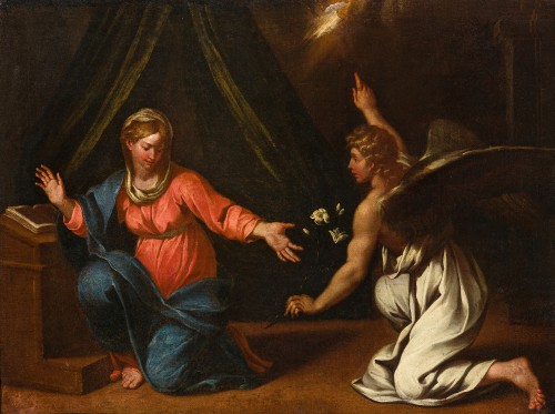 L' Annonciation - Ecole Emilienne du XVIIe Siècle - Tableaux et dessins Style 