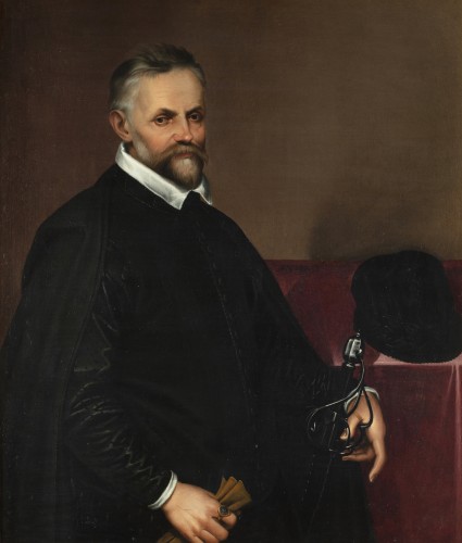 XVIe siècle et avant - Bartolomeo Passerotti (1529 – 1592) Autoportrait en tenue de chevalier