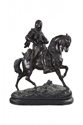 Alfred Barye (1839–1882) - Cavalier arabe revenant de la chasse