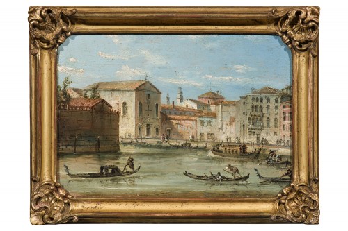 École venitienne vers 1800 - Vue du canal à Venise