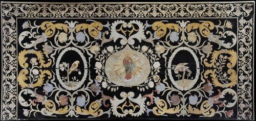 Marco Mazelli (1640-1713) - Plateau en scagliola