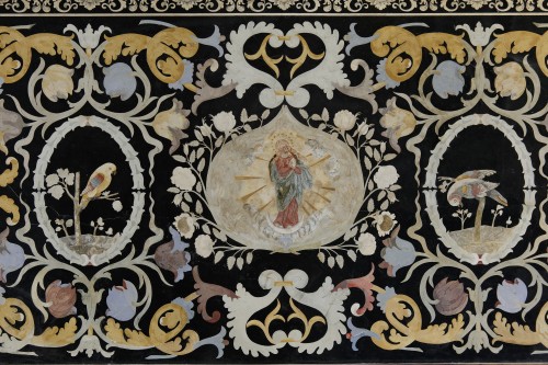 Marco Mazelli (1640-1713) - Plateau en scagliola - Mobilier Style Louis XIV