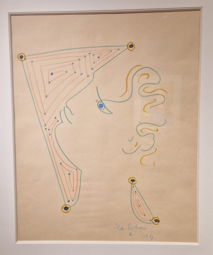 Profile of Orpheus with arabesques 1959 - Jean COCTEAU (1889 - 1963) - Paintings & Drawings Style 