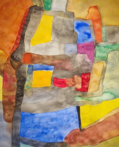 Tableaux et dessins Dessin, Aquarelle & Pastel - Composition 1989 - Maurice ESTÈVE (1904 – 2001)