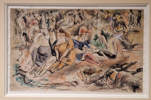 Tableaux et dessins Dessin, Aquarelle & Pastel - Scène de plage - Jules PASCIN (1885 – 1930)
