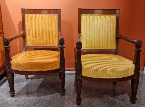 Empire - Pair of Empire armchairs stamped by JACOB