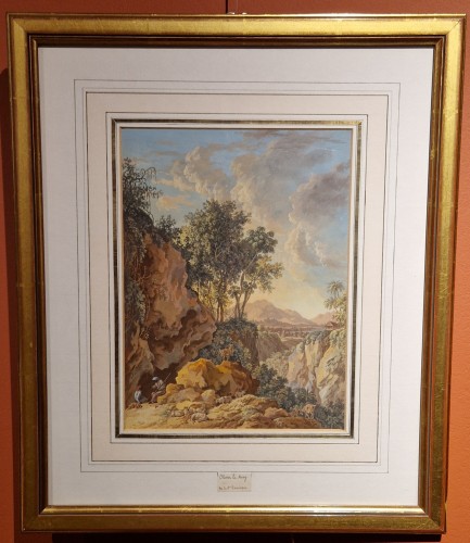 Pair of watercolors - Olivier Le May (1734 - 1797) - 