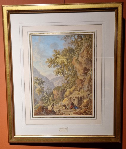 Paire d'aquarelles - Olivier Le May (1734 - 1797) - Louis XVI