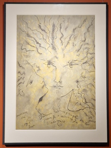 Gravures et livres anciens  - Visage Flamboyant, lithographie - Jean COCTEAU (1889 – 1963)