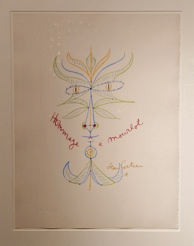 Hommage à Mourlot, lithographie - Jean COCTEAU (1889 – 1963) - Gravures et livres anciens Style 