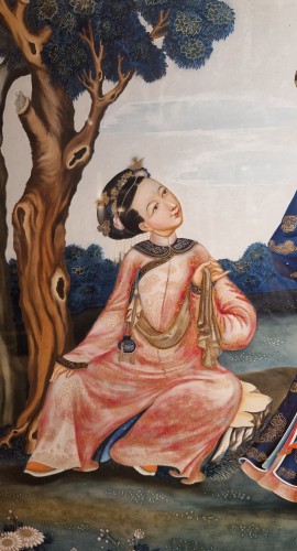 Fixé sous verre attribué à SPOILUM, Chine fin XVIIIe siècle - Castellino Fine Arts