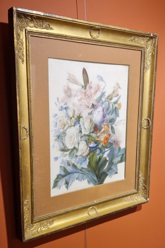 Composition de fleurs - Honorine Emeric Bouvret (1824 - 1904) - 