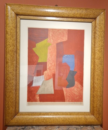 Composition rouge, jaune et bleu  1957 - Serge Poliakoff (1906 - 1969) - Gravures et livres anciens Style 