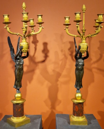 Paire de torchères Empire vers (1800–1820) - Luminaires Style 