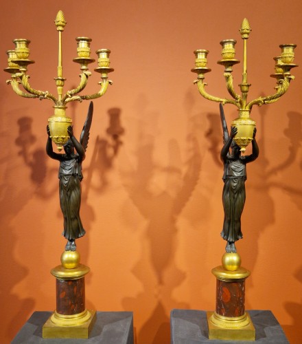 Luminaires Bougeoirs et Chandeliers - Paire de torchères Empire vers (1800–1820)