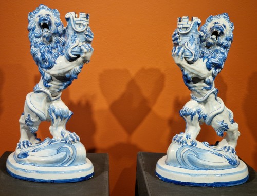 Céramiques, Porcelaines  - Paire de Lion - Émile Gallé (1846 - 1904)