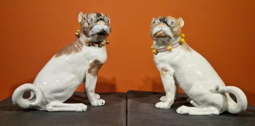 Paire de Carlin - Porcelaine de Dresde - Céramiques, Porcelaines Style 