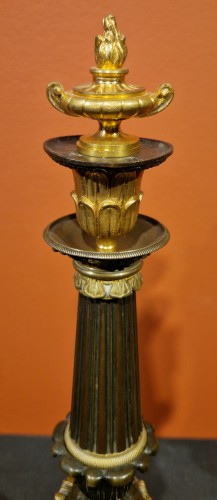 XIXe siècle - Paire de bougeoirs Charles X 