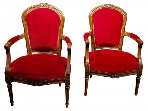 Paire de fauteuils Louis XVI
