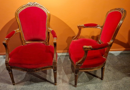 Sièges Fauteuil & Bergère - Paire de fauteuils Louis XVI