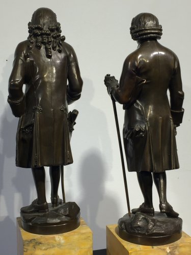 19th century - Early 19th century bronze figure of Voltaire and Rousseau