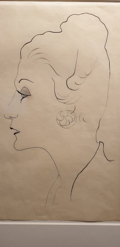 Paintings & Drawings  - Louise de Vilmorin profile - Jean Cocteau (1889-1963)