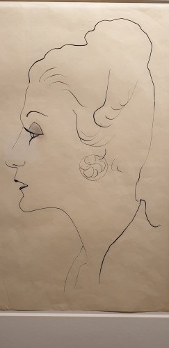 Tableaux et dessins Dessin, Aquarelle & Pastel - Profil de Louise de Vilmorin - Jean Cocteau (1889-1963)