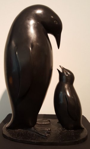 Pingouin et son petit - David Mesly (1918-2004) - Sculpture Style Années 50-60