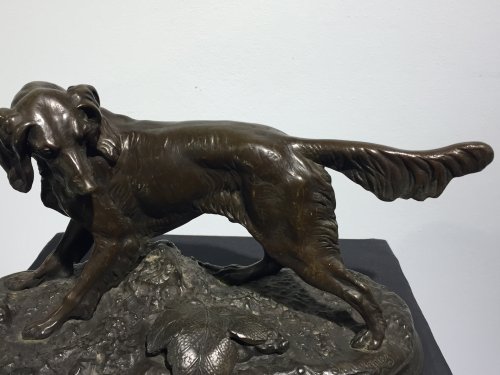 Sculpture  - Jules Moigniez (1835 - 1894) - Hunting dog