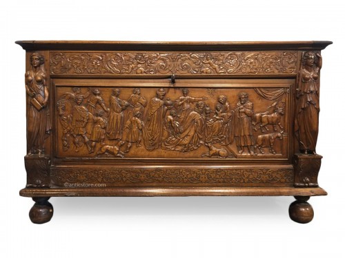 A late 17th century walnut chest