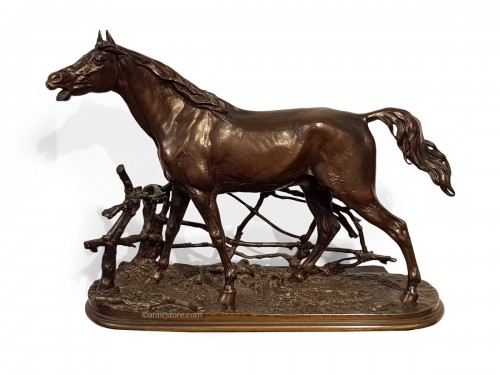 Pierre-Jules Mène (1810-1879) - Djinn, cheval à la barrière