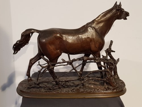 Pierre-Jules Mène (1810-1879) - Djinn, cheval à la barrière - 