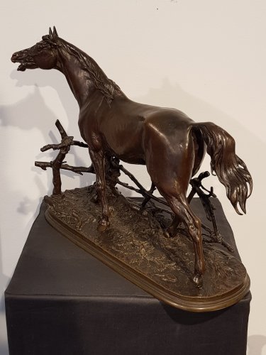  - Pierre-Jules Mène (1810-1879) - Djinn, cheval à la barrière