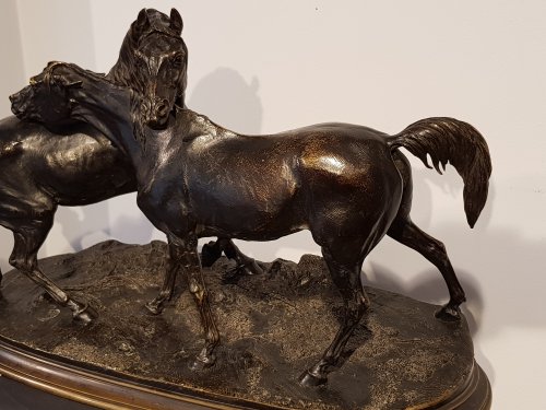  - Pierre-Jules Mène (1810-1879) - L'accolade "groupe de chevaux"